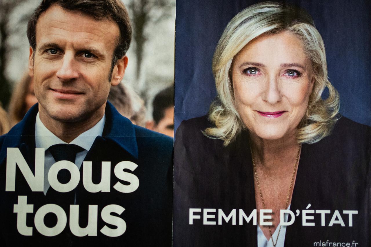 Macron et Le Pen au coude-à-coude à 24%, selon un premier sondage. [HANS LUCAS VIA AFP - XOSE BOUZAS]
