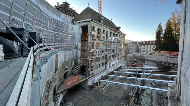 Le chantier de la Bibliothèque cantonale et universitaire de Fribourg. [RTS - COULEURS LOCALES]