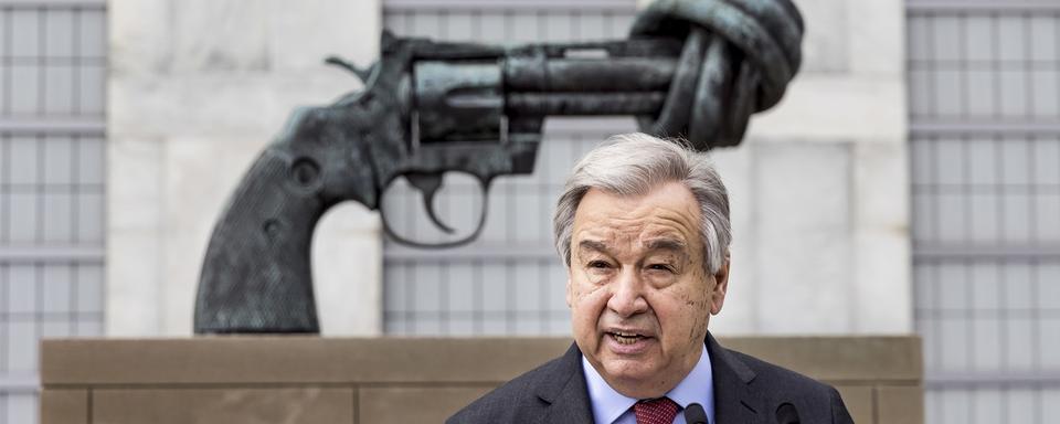 Antonio Guterres, le secrétaire général de l'ONU le 19 avril 2022. [EPA/Keystone - Justin Lane]