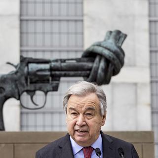 Antonio Guterres, le secrétaire général de l'ONU le 19 avril 2022. [EPA/Keystone - Justin Lane]