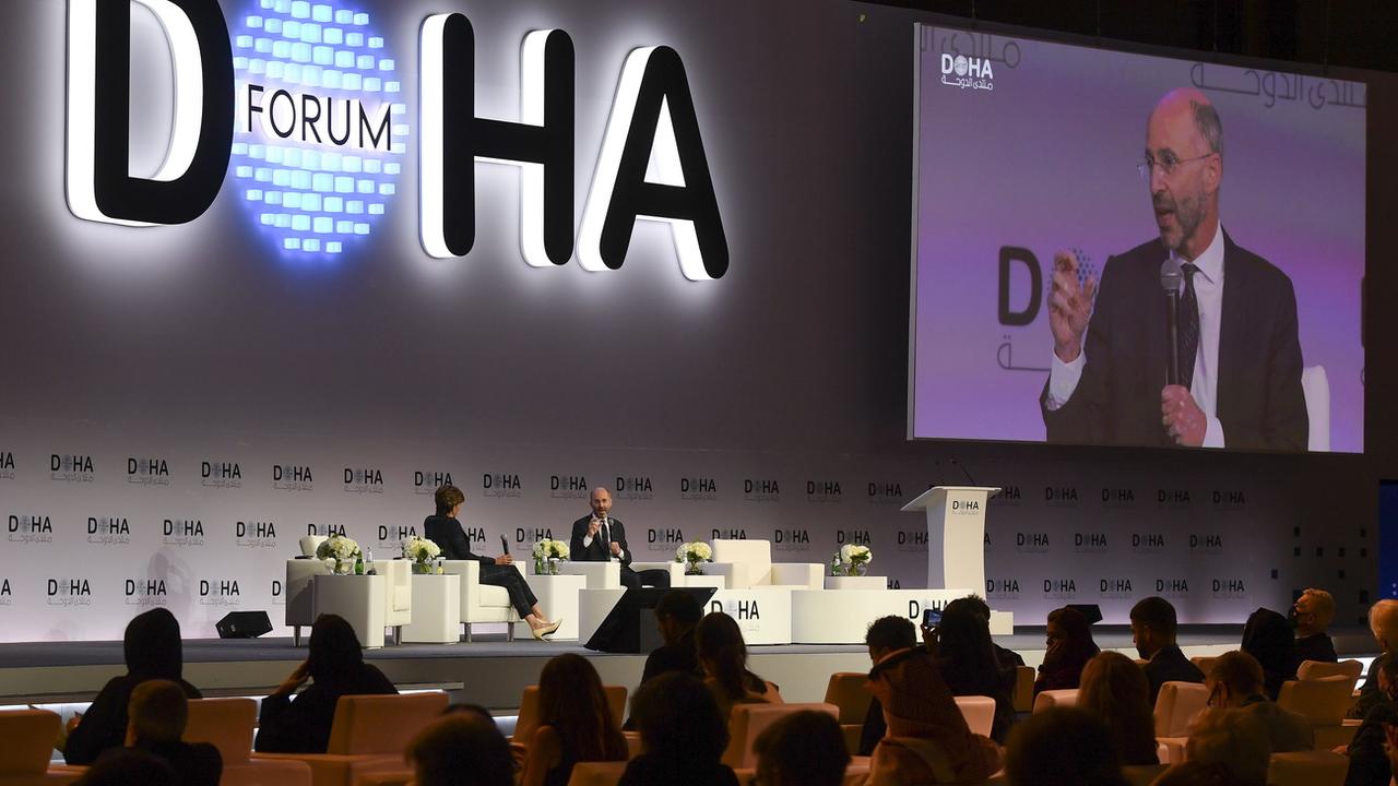 Robert Malley lors de son intervention devant le Forum de Doha, 27.03.2022. [EPA/Keystone - Noushad Thekkayil]