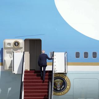 Départ d'Air Force One pour un vol historique avec Joe Biden entre Israël et l'Arabie saoudite. [KEYSTONE - ARIEL SCHALIT]