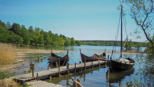 Reconstitution de bateaux vikings près du site de Birka sur l'île de Björkö, en Suède. Les archéologues reconnaissent l'excellente architecture des bateaux scandinaves. Ils s'étonnent notamment de la souplesse de la coque. Il en résulte que le navire peut affronter la haute mer en se tordant face aux vagues. Outre la souplesse, les bateaux vikings sont reconnus pour leur légèreté. [flickr - chas B.]