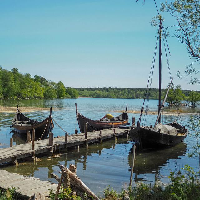 Reconstitution de bateaux vikings près du site de Birka sur l'île de Björkö, en Suède. Les archéologues reconnaissent l'excellente architecture des bateaux scandinaves. Ils s'étonnent notamment de la souplesse de la coque. Il en résulte que le navire peut affronter la haute mer en se tordant face aux vagues. Outre la souplesse, les bateaux vikings sont reconnus pour leur légèreté. [flickr - chas B.]