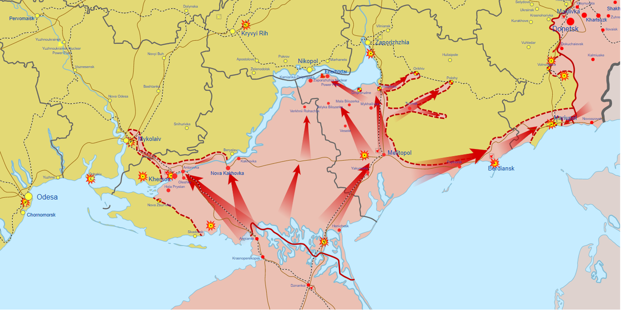 Sur le front sud, l'armée russe continue à avancer rapidement. [wikipedia - rts]