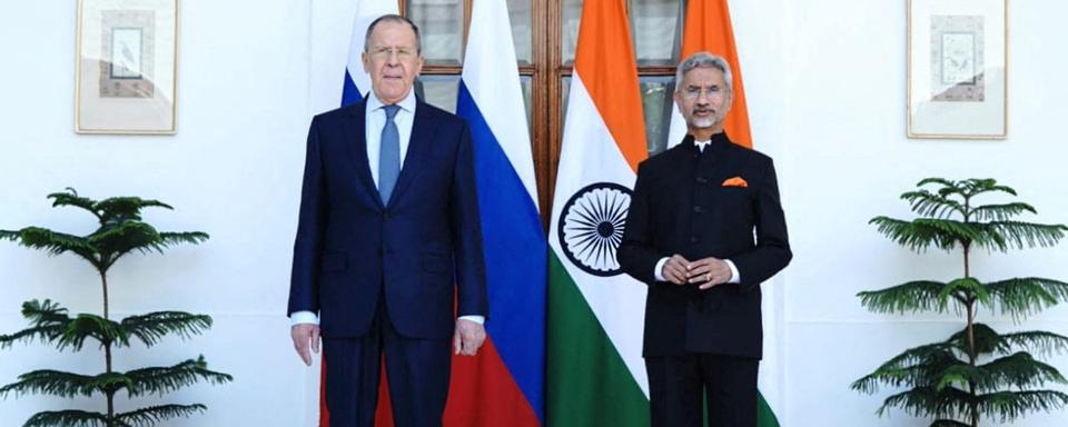 Sergueï Lavrov et Subrahmanyam Jaishankar, les ministres des affaires étrangères russe et indien. [Reuters]