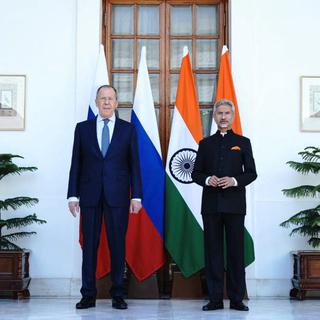 Sergueï Lavrov et Subrahmanyam Jaishankar, les ministres des affaires étrangères russe et indien. [Reuters]