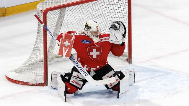 Connor Hughes, ici sous le maillot suisse lors des Swiss Ice Hockey Games, a été appelé par le Team Canada. [Salvatore Di Nolf]