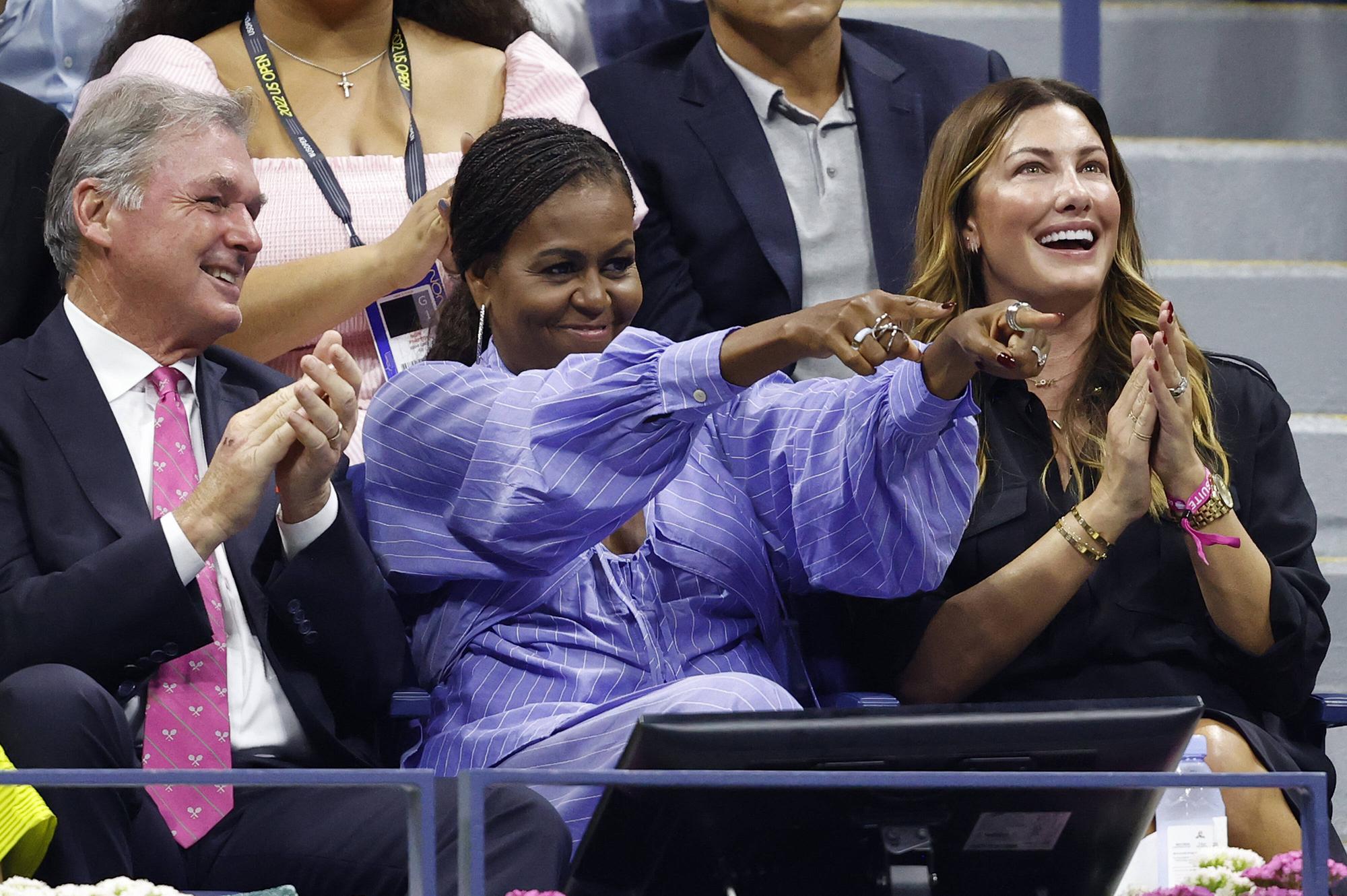 Michelle Obama, l'ex-First Lady des USA, a visiblement apprécié le spectacle. [Imago - John Angelillo]