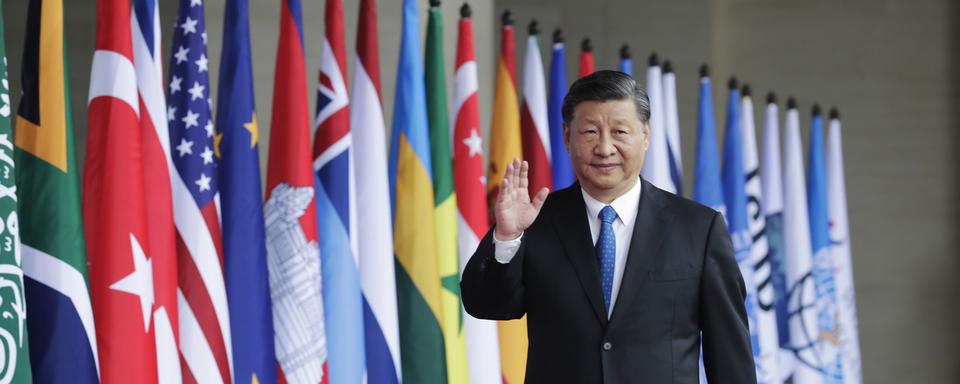 Le président chinois Xi Jinping durant le sommet du G20 à Bali. [Keystone/Pool Photo via AP - Mast Irham]