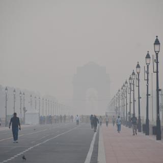 Dimanche 30 octobre: une épaisse pollution atmosphérique obscurcit le ciel de la capitale indienne New Delhi. [AFP - Arrush Chopra]