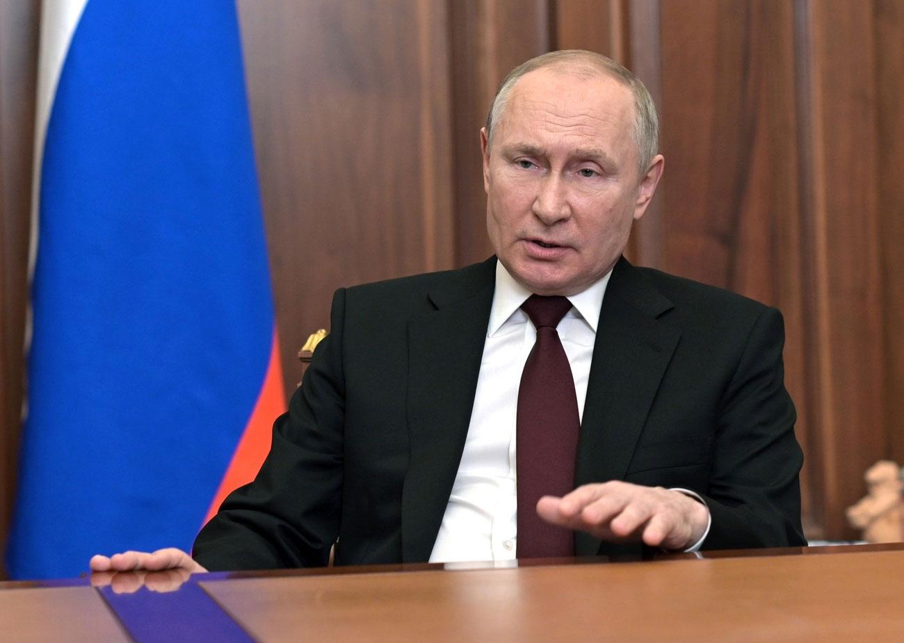 Vladimir Poutine a répété ses exigences. [Sputnik/Kremlin Pool Photo via AP - Alexei Nikolsky]