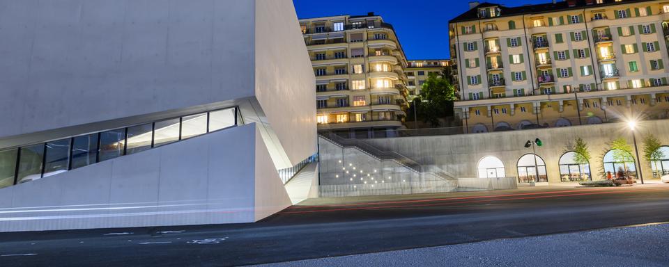 Une vue du site de Plateforme 10, le quartier des arts, avec les musées cantonaux vaudois du mudac et de Photo Elysée, le samedi 11 juin 2022 à Lausanne. [Keystone - Jean-Christophe Bott]