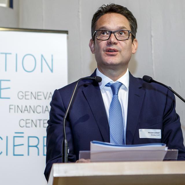Le banquier Edouard Cuendet en octobre 2017 à Genève. [Keystone - Salvatore Di Nolfi]