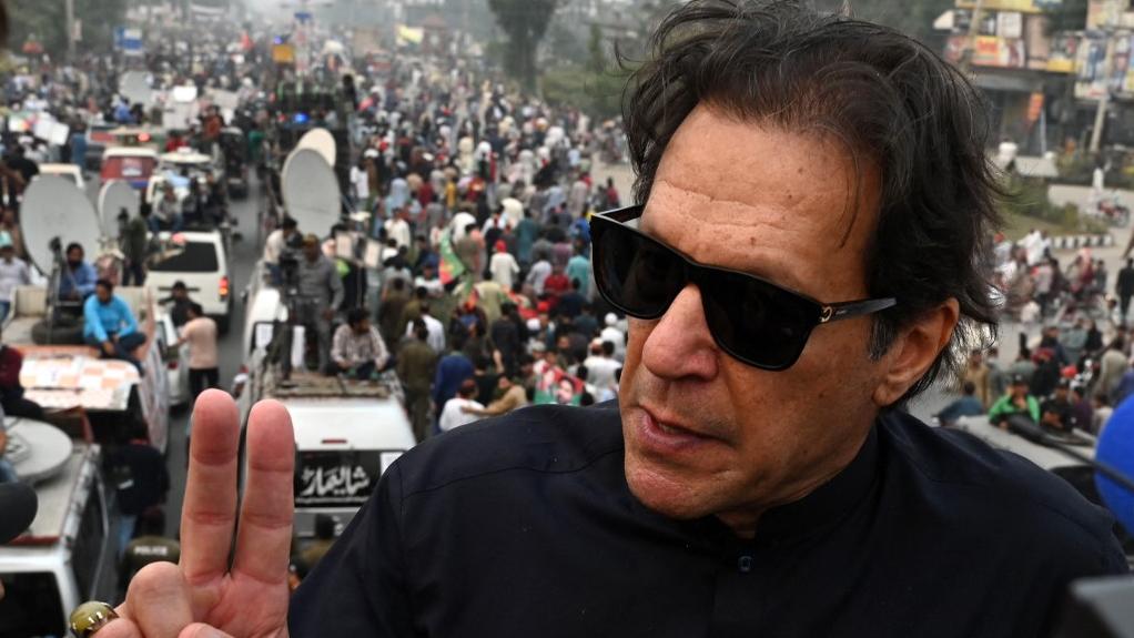 M. Khan a pris la tête d'une "longue marche" sur la capitale Islamabad [AFP - Arif ALI]