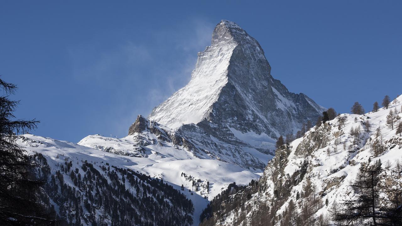 Le Cervin, photographié depuis Zermatt (VS) en février 2019. [Keystone - Christian Beutler]