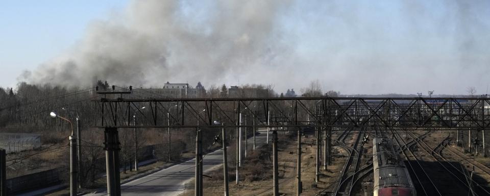 Lviv bombardée vendredi 18 mars au matin [AP/Keystone - Bernat Armangue]