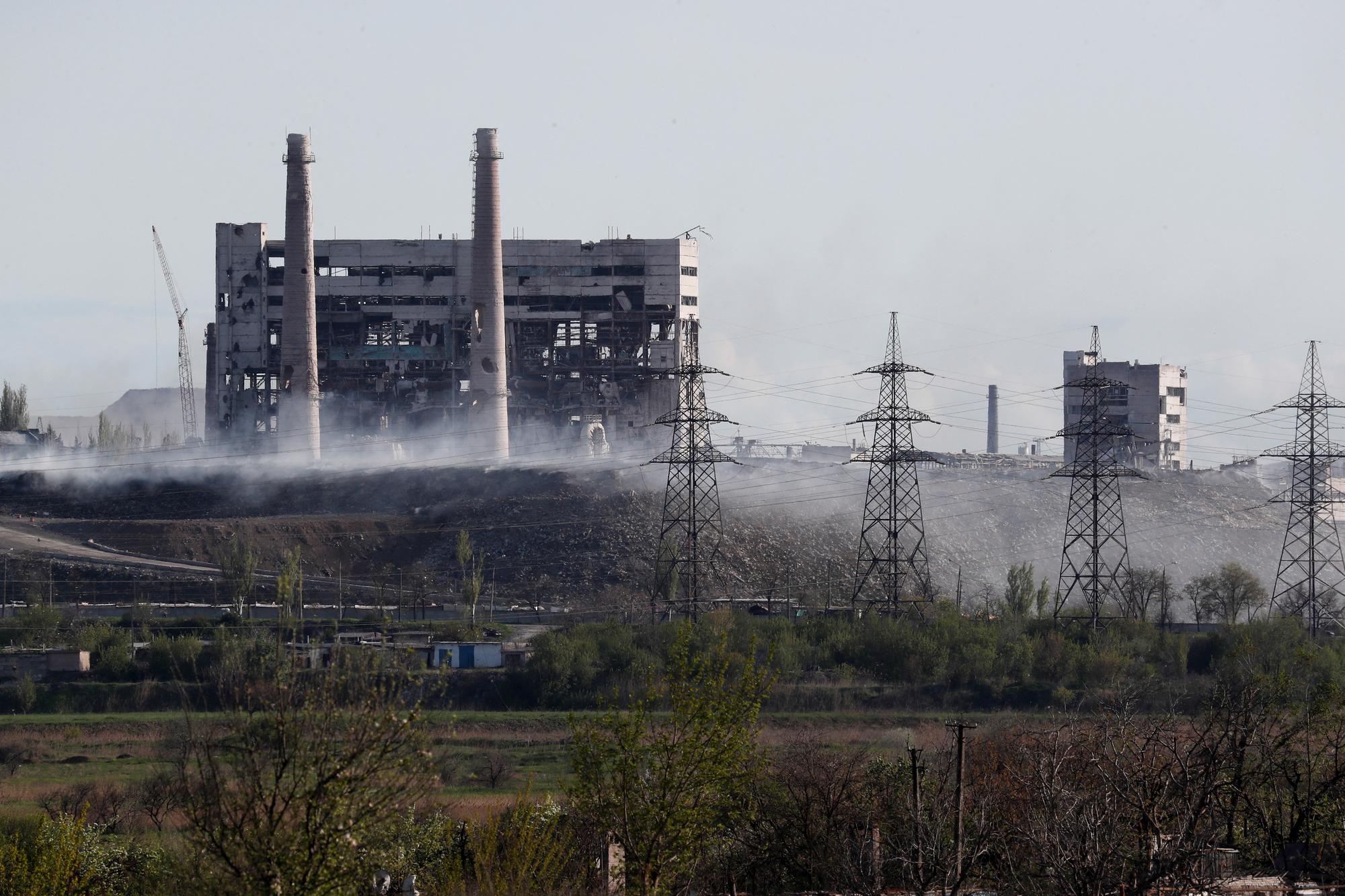 Une vue de l'aciérie d'Azovstal à Marioupol. [Reuters - Alexander Ermochenko]