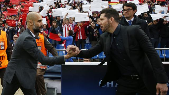 Pep Guardiola et Diego Simeone en 2016. [Reuters/Livepic - Sergio Perez]