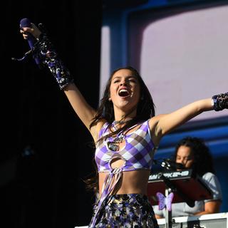 La chanteuse américaine Olivia Rodrigo au festival de Glastonbury le 25 juin 2022. [AFP - ANDY BUCHANAN]