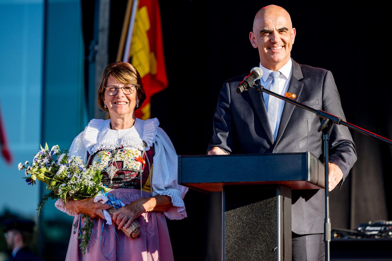 Alain Berset à Lucerne, dimanche 31.07.2022. [Keystone - Philipp Schmidli]