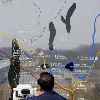 Tongil Chon, le village coincé entre la Corée du Sud et la Corée du Nord. [KEYSTONE - LEE JIN-MAN]