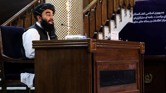 Le porte-parole des talibans Zabhiullah Mujahid. [Keystone - EPA/Stringer]