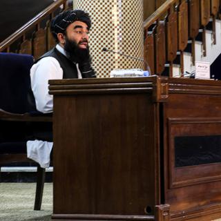 Le porte-parole des talibans Zabhiullah Mujahid. [Keystone - EPA/Stringer]