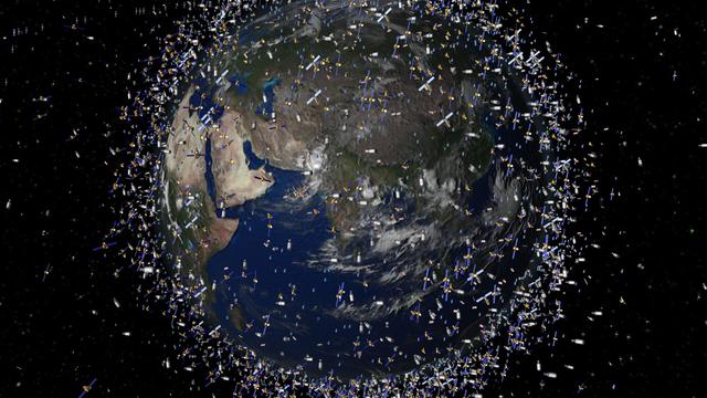 Une vue d'artiste sur la Terre et ses satellites. [AP Photo/Keystone - ESA]
