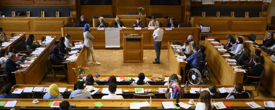 Le Parlement des réfugiés se tenait dimanche 8 mai à Berne. [keystone - Anthony Anex]