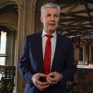 Artis Pabriks, ministre de la Défense de la Lettonie, le 22 février 2022 [Keystone - Keystone]