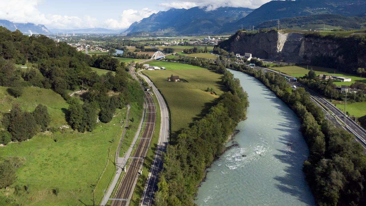 Le barrage sur le Rhône dans le Chablais bientôt mis à l'enquête. [KEYSTONE - Leandre Duggan]