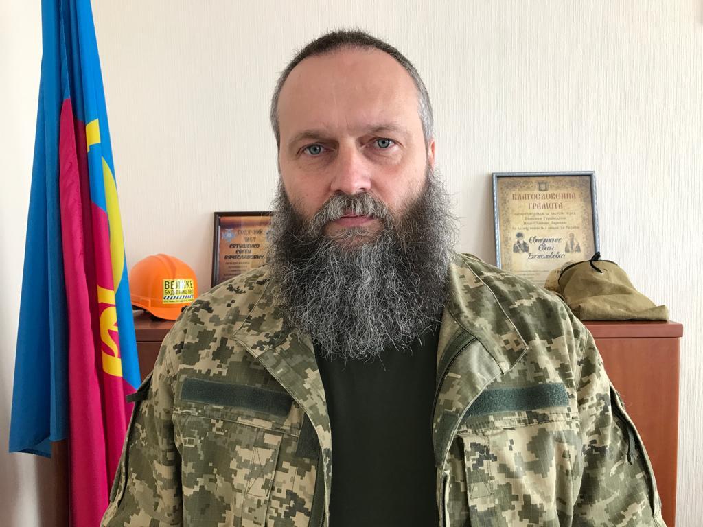 Evgueni Yevtuchenko, chef de l'administraton militaire de la ville de Nikopol. [RTS - Maurine Mercier]