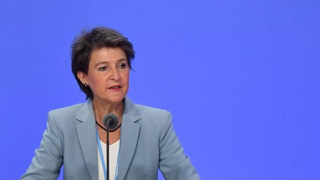 Simonetta Sommaruga à la COP26, à Glasgow, 11.11.2021. [AFP - Ben Stansall]