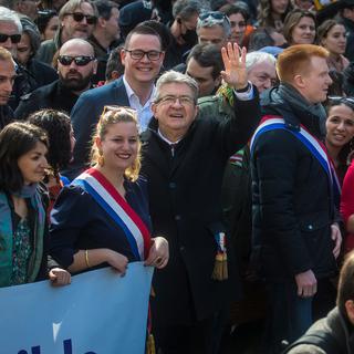 Jean-Luc Mélenchon a mobilisé de nombreuses personnes à Paris. [EPA/Keystone - Christophe Petit Tesson]