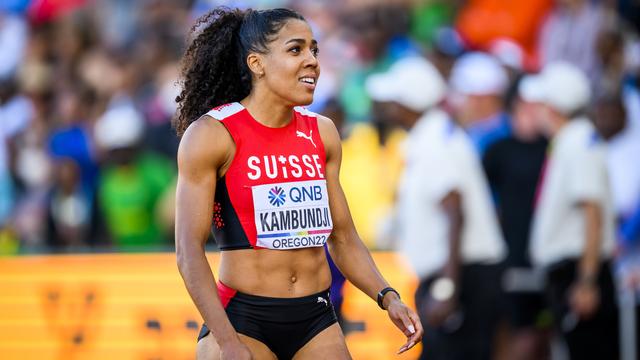 Mondiaux d'athlétisme: la bernoise Mujinga Kambundji s'offre une 5eme place en finale du 100 mètres. [Keystone - Jean-Christophe Bott]