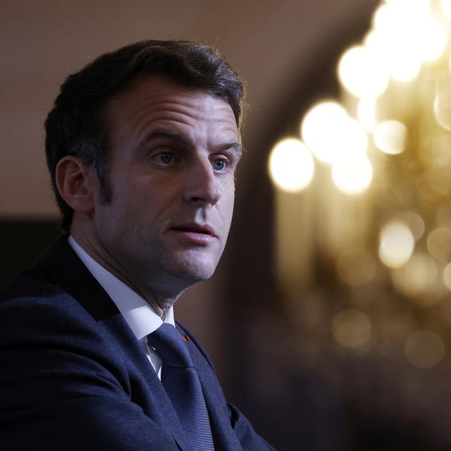 Le président français Emmanuel Macron. [Keystone/AP - Ludovic Marin]