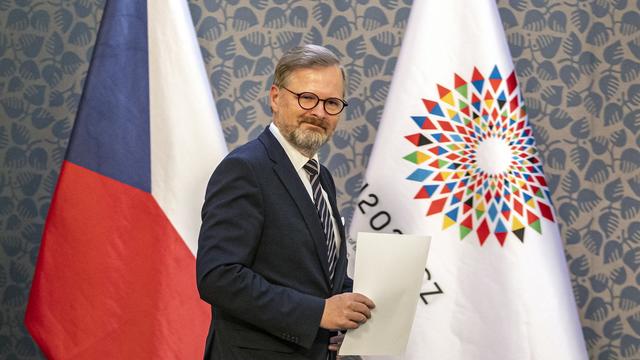 Le Premier ministre tchèque Petr Fiala reprend la présidence tournante du Conseil de l'UE. [Keystone/EPA - Martin Divisek]