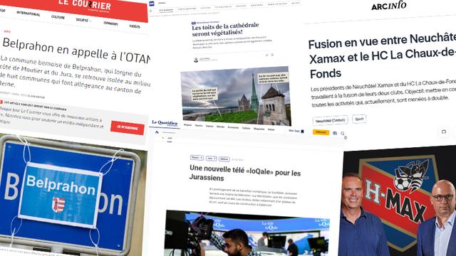 Captures d'écran de quelques poissons d'avril de la presse romande. [RTS]