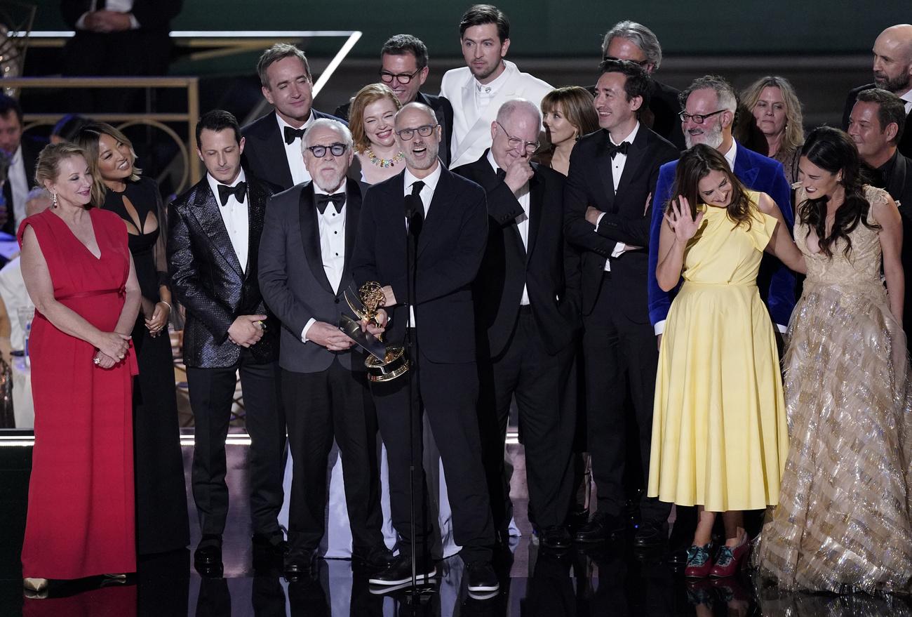 L'équipe de la série "Succession", primée par quatre récompenses aux Emmy Awards. [Keystone - Mark Terrill]
