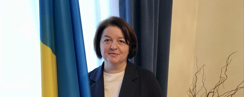 L'ambassadrice d'Ukraine auprès de l'ONU à Genève Yevheniia Filipenko. [RTS - Patrick Chaboudez]