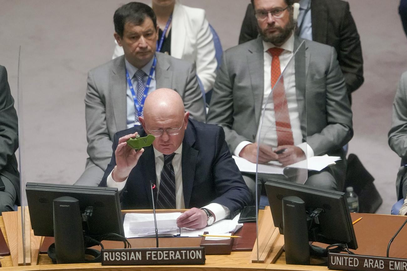 Vasily Nebenzya, ambassadeur russe à l'ONU. [Keystone - AP/Mary Altaffer]
