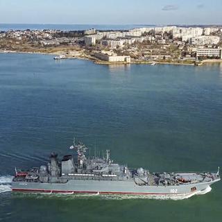 Un navire russe dans le port de Sébastopol. [Keystone - Russian Defense Ministry Press Service via AP]