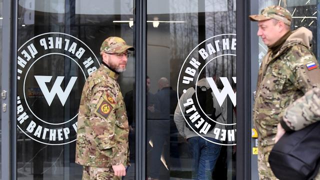 Image du bureau de la société Wagner à Saint-Petersurg, en Russie. Le groupe de mercenaires envoie des prisonniers sur le front ukrainien. [AFP - Olga MALTSEVA]