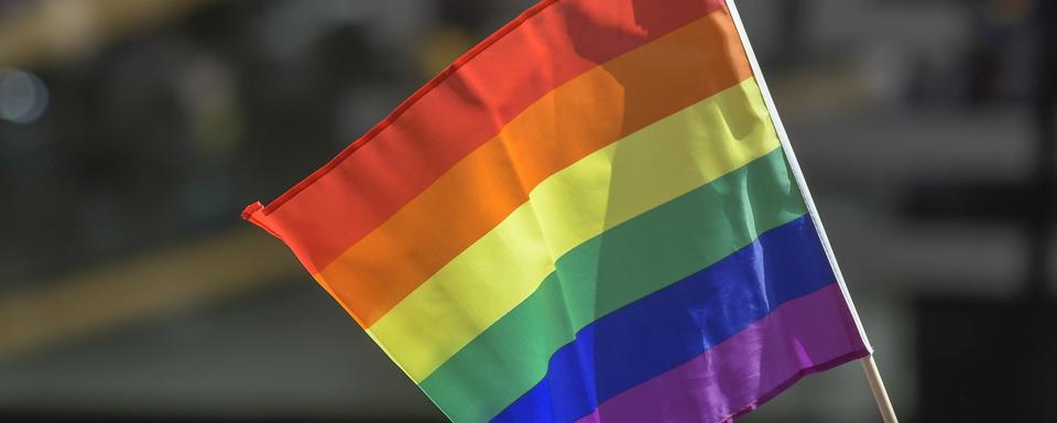 Un drapeau LGBT. [Keystone/epa - Porter Binks]