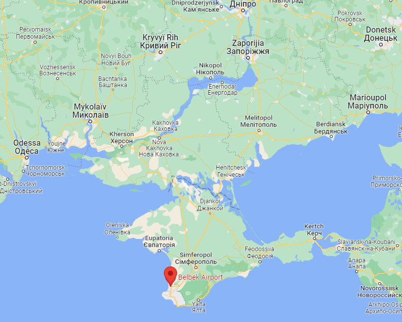 Au moins quatre fortes explosions ont secoué jeudi soir les abords de la base aérienne militaire russe de Belbek, près de Sébastopol, dans le sud de la Crimée. [RTS - Google Map]