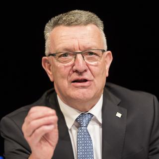 L'ancien conseiller d'Etat fribourgeois Georges Godel (ici en avril 2018). [Keystone - Cyril Zingaro]