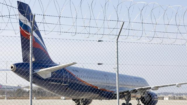 Un Airbus A321 d'Aeroflot est piégé sur le tarmac genevois depuis l'invastion de l'Ukraine par la Russie. [Keystone - Salvatore Di Nolfi]