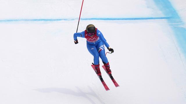 Sofia Goggia à l'oeuvre lors du 1er entraînement de la descente olympique. [Luca Bruno]