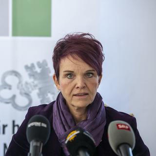 La conseillère d'Etat nidwaldienne Michèle Blöchliger (UDC) se porte candidate à la succession d'Ueli Maurer au Conseil fédéral. [Keystone - Urs Flueeler]